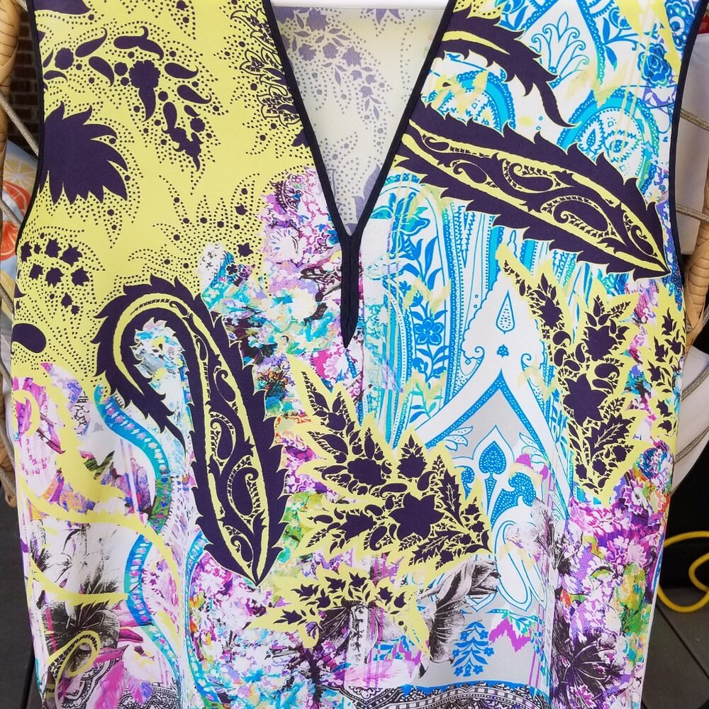 ETRO Women yellow blouse Silk Stretch  print